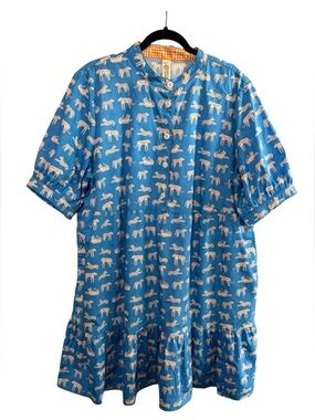Uncle Frank Cat's Meow Mini Dress Size XL Pockets 100% Cotton